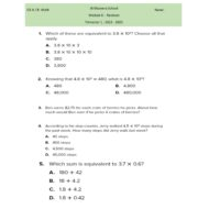 حل أوراق عمل Revision Unit Six الرياضيات المتكاملة الصف الخامس Reveal