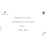 نموذج الهيكل الوزاري Reading End of Term Exam اللغة الإنجليزية الصف الثالث - بوربوينت