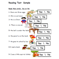 اللغة الإنجليزية (Reading test sample) للصف الثاني