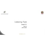 Listening Task Level 3.1 اللغة الإنجليزية الصف الخامس - بوربوينت