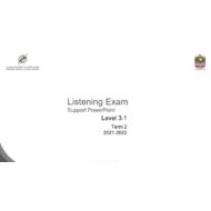 Listening Exam Support PowerPoint اللغة الإنجليزية الصف الخامس - بوربوينت