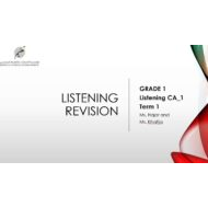مراجعة Listening REVISION اللغة الإنجليزية الصف الأول - بوربوينت