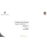 Listening Exam Support PowerPoint اللغة الإنجليزية الصف العاشر - بوربوينت