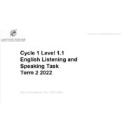 English Listening and Speaking Task Term 2 اللغة الإنجليزية الصف الأول - بوربوينت