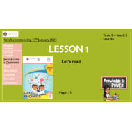 حل lesson 1 Let’s read الصف الاول مادة اللغة الانجليزية - بوربوينت