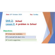 حل درس A problem in School اللغة الإنجليزية الصف السادس Access - بوربوينت