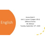 حل درس Different Homes اللغة الإنجليزية الصف الخامس Access - بوربوينت