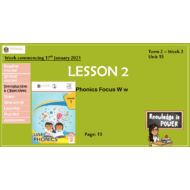 حل lesson 2 Phonics Focus W w الصف الاول مادة اللغة الانجليزية - بوربوينت