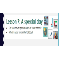 حل Lesson 7 A special day اللغة الإنجليزية الصف الثامن - بوربوينت