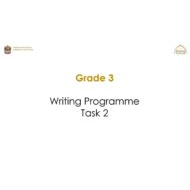 Writing Programme  Task 2 اللغة الإنجليزية الصف الثالث - بوربوينت