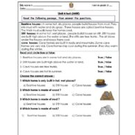 أوراق عمل Unit 8 test اللغة الإنجليزية الصف الثالث