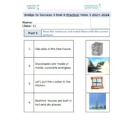 ورقة عمل Unit 8 Practice اللغة الإنجليزية الصف الثالث