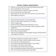 اللغة الإنجليزية (Speaking – Example Questions) للصف الحادي عشر عام