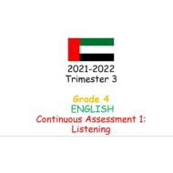 ورقة عمل Continuous Assessment 1 Listening اللغة الإنجليزية الصف الرابع - بوربوينت
