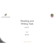 امتحان Reading and Writing Task اللغة الإنجليزية الصف الثالث - بوربوينت