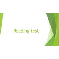 مراجعة Reading test اللغة الإنجليزية الصف الخامس - بوربوينت