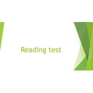 حل Reading test اللغة الإنجليزية الصف الخامس - بوربوينت