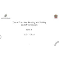 Reading and Writing End of Term Exam اللغة الإنجليزية الصف الخامس - بوربوينت