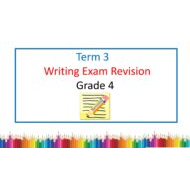 مراجعة Writing Exam Revision الصف الرابع مادة اللغة الإنجليزية