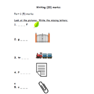 اللغة الإنجليزية أوراق عمل (Writing) للصف الثاني