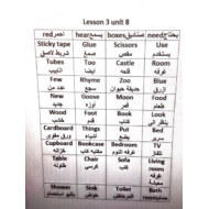 اللغة الإنجليزية أوراق عمل (Unit 8 Lesson 3) للصف الثالث
