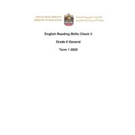 أوراق عمل Reading Skills Check 2 اللغة الإنجليزية الصف السادس