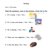 اللغة الإنجليزية أوراق عمل (نموذج امتحان) للصف الثاني
