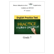اللغة الإنجليزية أوراق عمل نموذج امتحان للصف السابع