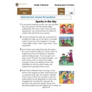 حل أوراق عمل Reading Quiz 4 Practice اللغة الإنجليزية الصف الرابع