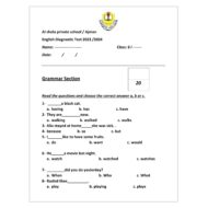 أوراق عمل Diagnostic Test اللغة الإنجليزية الصف السادس