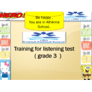 مراجعة Training for listening test الصف الثالث مادة اللغة الإنجليزية - بوربوينت