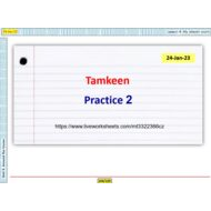 تدريبات Tamkeen Practice 2 اللغة الإنجليزية الصف الثامن - بوربوينت
