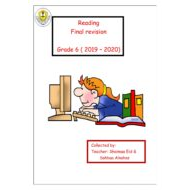 حل أوراق عمل Reading Final revision الصف السادس مادة اللغة الإنجليزية
