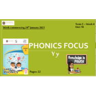 درس Phonics focus Y y الصف الاول مادة اللغة الانجليزية - بوربوينت