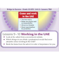 حل درس Working in the UAE اللغة الإنجليزية الصف العاشر - بوربوينت
