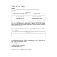 ورقة عمل Writing Topics FREE TIME اللغة الإنجليزية الصف السادس Access