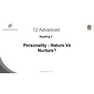 درس Personality Nature or Nurture اللغة الإنجليزية الصف الثاني عشر - بوربوينت