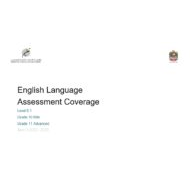 Coverage grammar & functional language Level 8.1 اللغة الإنجليزية الصف العاشر Elite والحادي عشر Advanced - بوربوينت