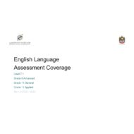 Coverage grammar & functional language Level 7.1 اللغة الإنجليزية الصف التاسع Advanced والحادي عشر General & Applied  - بوربوينت
