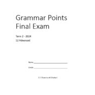 مراجعة Grammar Points Final Exam اللغة الإنجليزية الصف الثاني عشر متقدم - بوربوينت