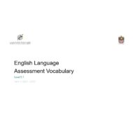 Assessment Vocabulary Level 5.1 اللغة الإنجليزية الصف السابع Stage 2 الصف الثامن General الفصل الدراسي الثالث 2022-2023