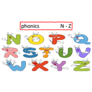 بوربوينت مراجعة phonics n to z للصف الاول مادة اللغة الانجليزية