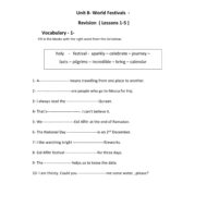 أوراق عمل Unit 8 Revision Lessons 1-5 اللغة الإنجليزية الصف الثامن
