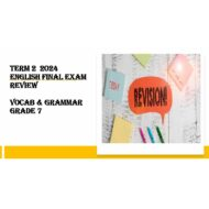 مراجعة Vocab & Grammar اللغة الإنجليزية الصف السابع - بوربوينت