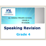 مراجعة Speaking Revision الصف الرابع مادة اللغة الإنجليزية - بوربوينت