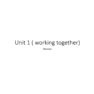 مراجعة Unit 1 working together اللغة الإنجليزية الصف الرابع - بوربوينت