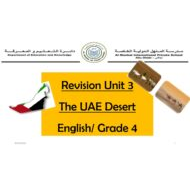 أوراق عمل الوحدة الثالثة The UAE Desert اللغة الإنجليزية الصف الرابع
