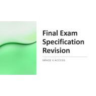 تدريبات Final Exam Specification Revision اللغة الإنجليزية الصف السادس Access - بوربوينت