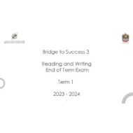 Reading and Writing  End of Term Exam اللغة الإنجليزية الصف الثالث الفصل الدراسي الأول 2023-2024 - بوربوينت