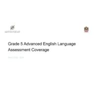 مواصفات Language Assessment Coverage اللغة الإنجليزية الصف الخامس متقدم الفصل الدراسي الثاني 2023-2024 - بوربوينت